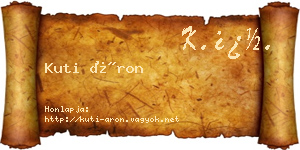 Kuti Áron névjegykártya